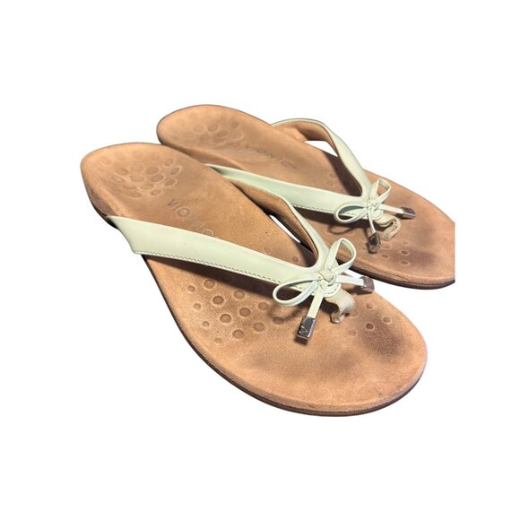 Vionic Womens Mint Green Bow Detail Sandals Size 8 Comfortable Arch Support Slip - Picture 2 of 6